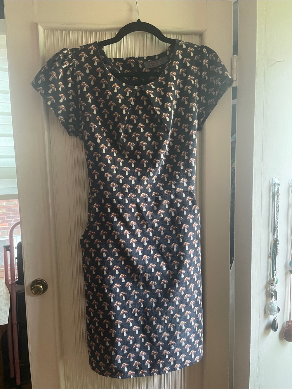 Wish Navy Dress with Mushroom Print